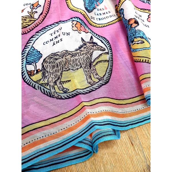 Inoui Editions šilko ir medvilnės skara CHANCE INOUI PINK